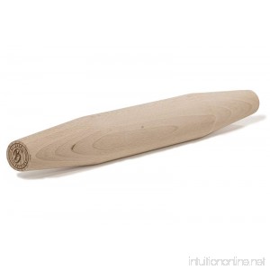 B's Kitchen Supplies Large French Rolling Pin - 2.5in Large Diameter -1.5lbs Heavy - 18 Length - 100% Wood Roller - Tapered Handles - Good for Dough Baking Pie Pizza Pastries - B06XBYBWKK